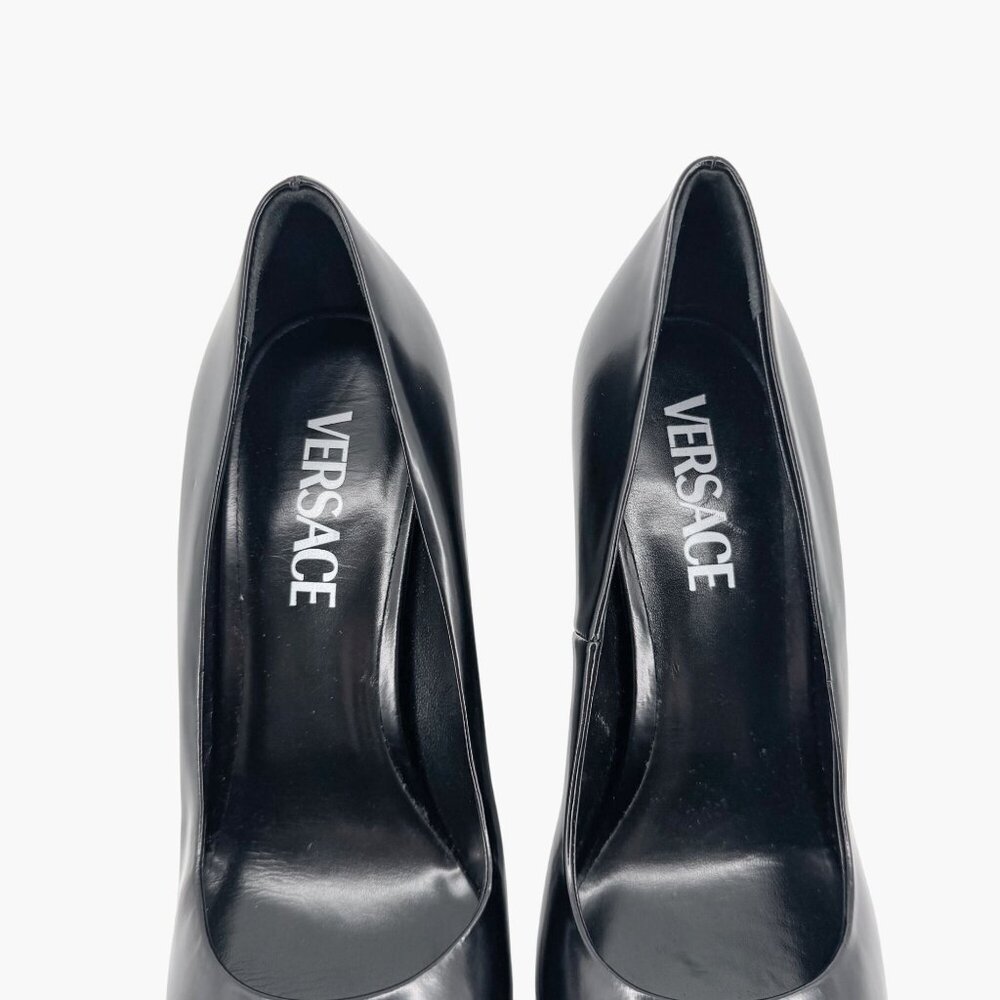 Versace Black Patent Platform Pumps - Picture 5 of 16